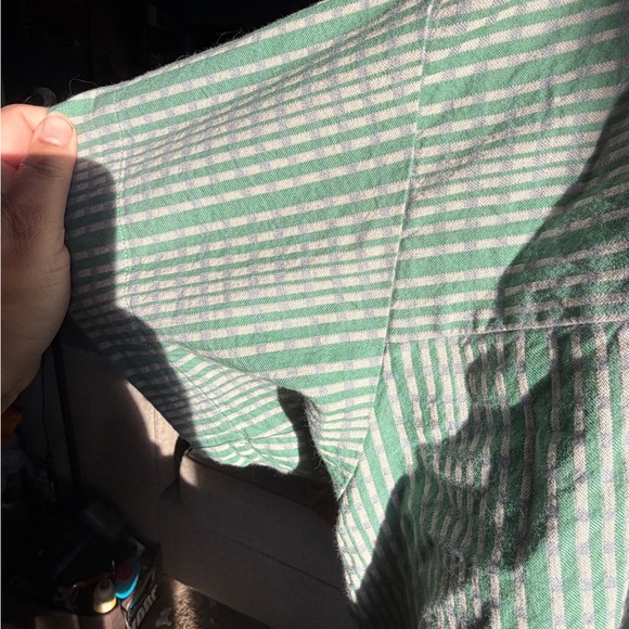 Ilana Kohn Green Dash Striped Button Down Shirt - Picture 3 of 4